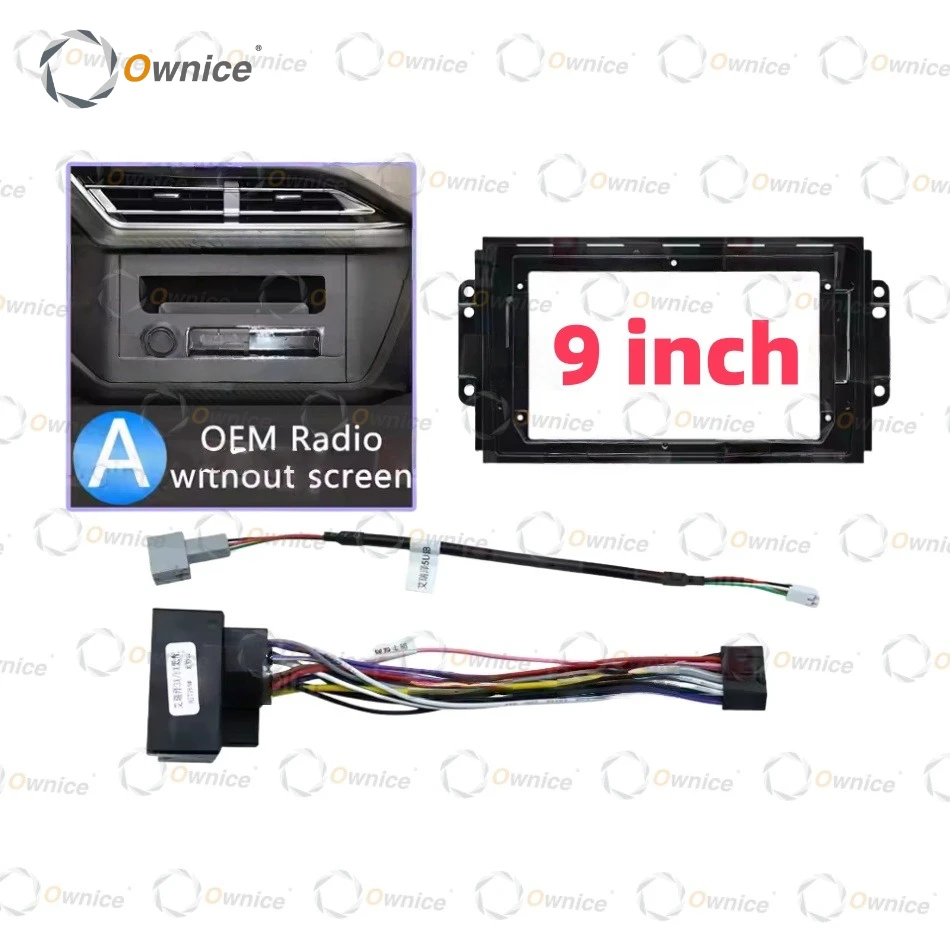 Ownice 9 Inch Quadlock Car Android Radio Frame for Tiggo 3 2016 - 2018 2DIN Fascia Stereo Panel 16PIN Harness Wire Canbus Box