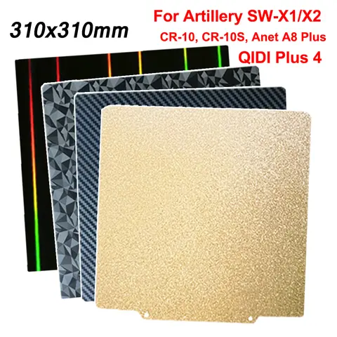 For Artillery Sidewinder X2 SW-X1 Build Plate QIDI Plus 4 Magnetic Bed PEI Sheet for Anet A8 Plus Creality CR10 Tevo Tornado