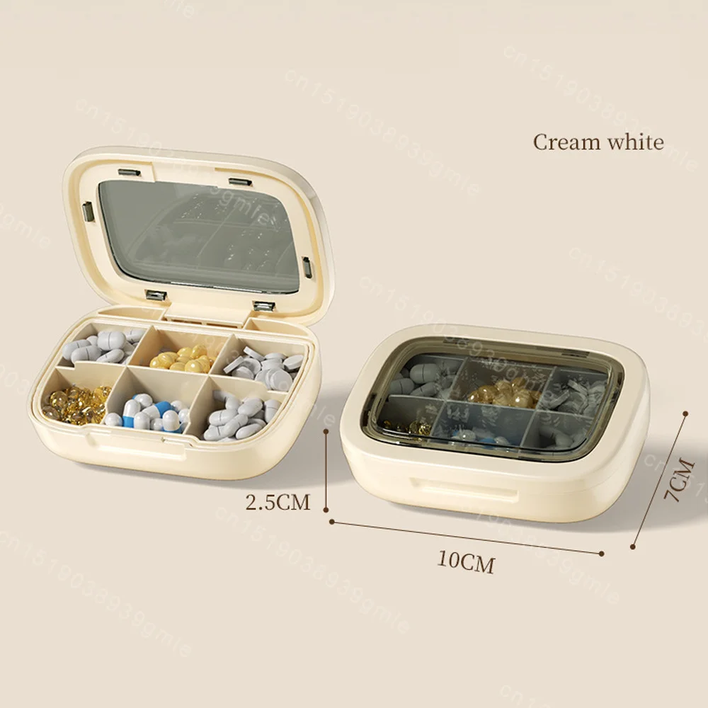 4/6Grids Organizer Container Travel Weekly Pill Box Transparent Sealed Moisture-Proof Sealed Plastic Travel Medication Organizer