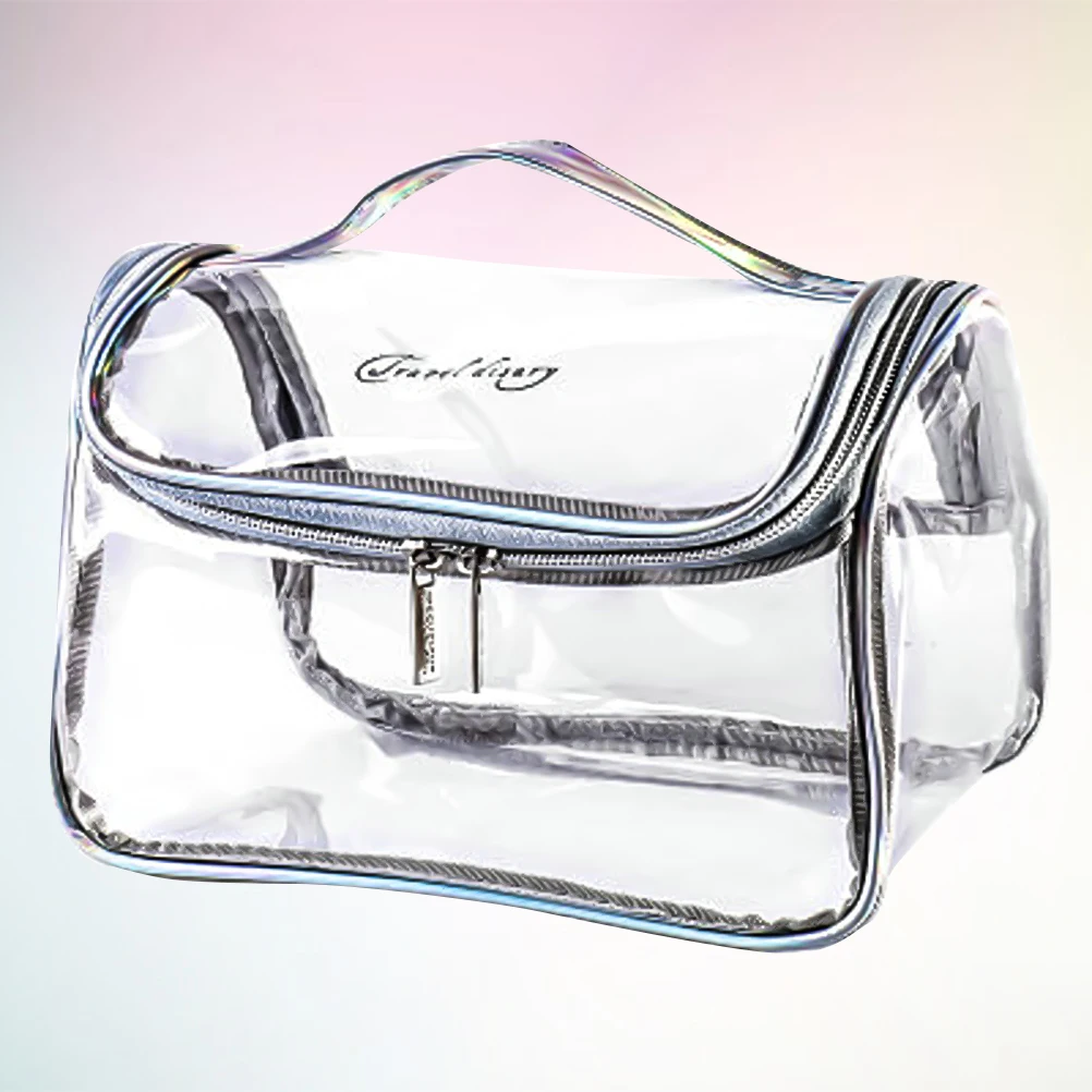 

Transparent Makeup Bag Portable Organizer Pvc Pouch Travel Toiletry Storage Bag For Women Large Capacity Fit