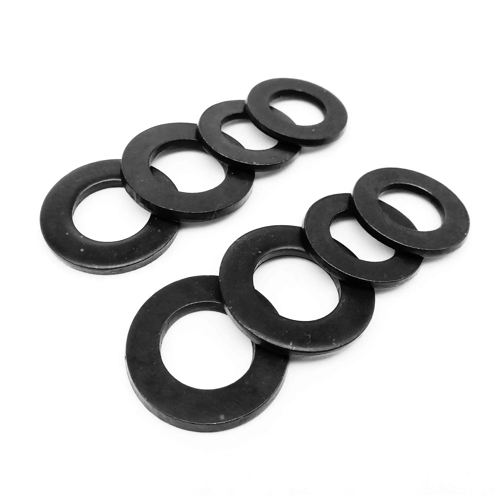 HZYUEGOU Hochwertige, schwarz beschichtete, flache Unterlegscheiben aus Edelstahl 304 A2, M1.6 M2 M2.5 M3 M3.5 M4 M5 M6 M8 M10 M12 – Detail 3