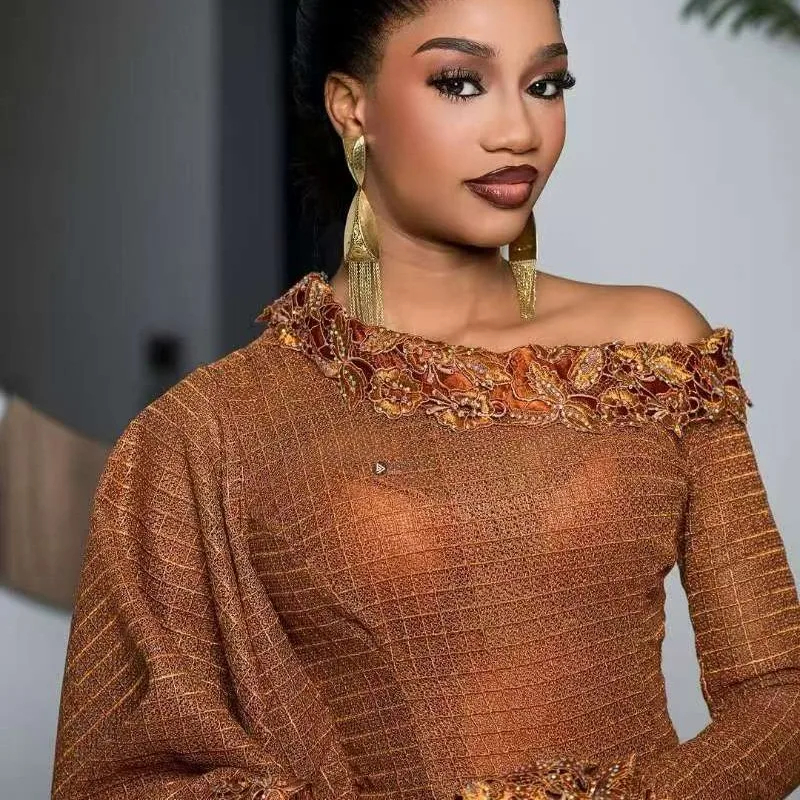 

African Guipure Cord Lace Fabric 2025 High Quality Lace 5 Yards Nigerian French Mesh Lace With Stones or Wedding Dress Sewing