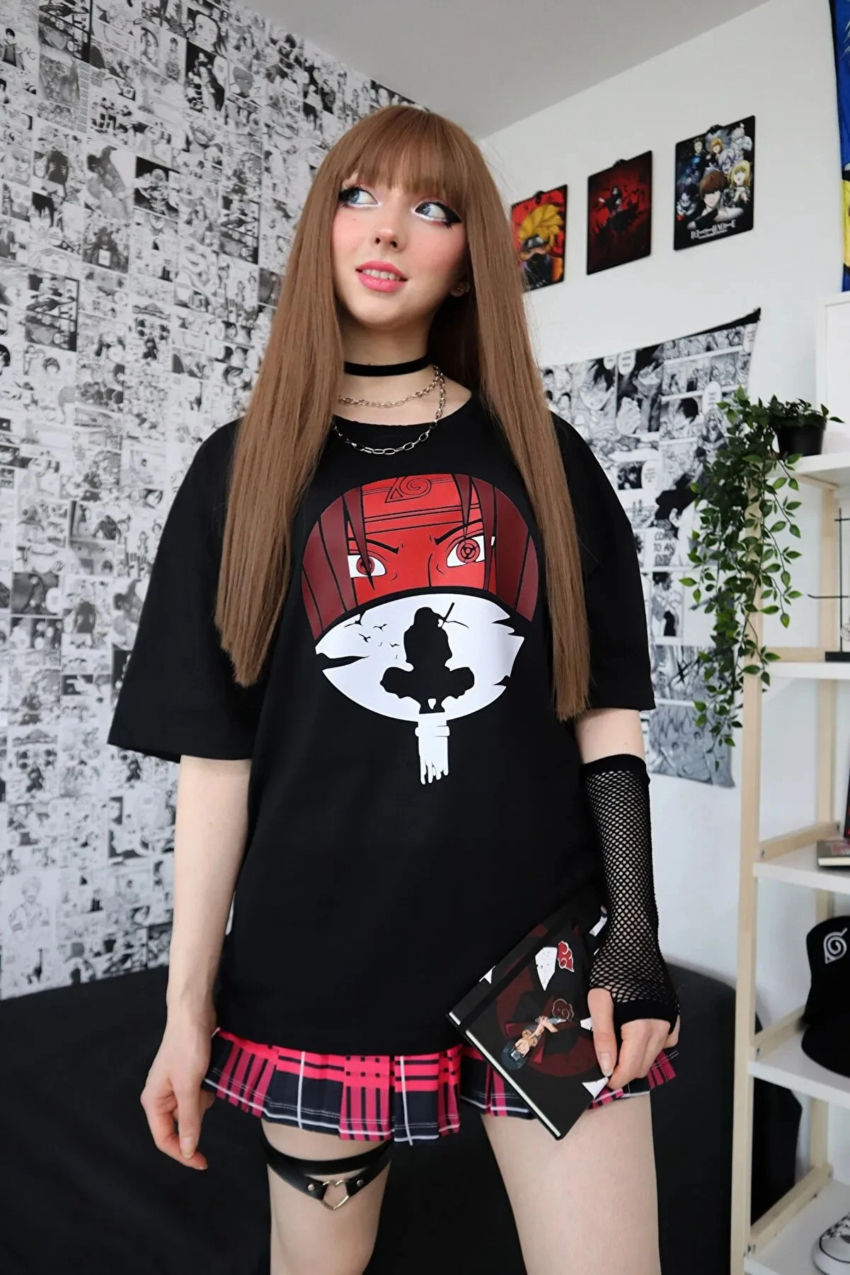 Naruto Uchiha Itachi Split Moon Graphic T Shirt Japanese Anime Manga Fans Oversized Men Women Kids Short Sleeve Streetwear Tee