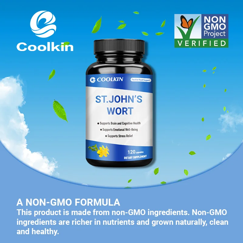 St. John\'s Wort 500mg - 0.3% Hypericin, For Stress Anxiety Depression, Gluten Free and Non-GMO