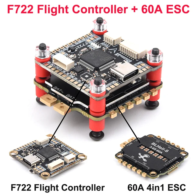 F405 F405HD / F7 F722 Kontroler lotu / F4 V3S Plus FC + 60A 4w1 BLheli_S ESC Stacks 30.5*30.5mm Dla RC FPV Racer Drone