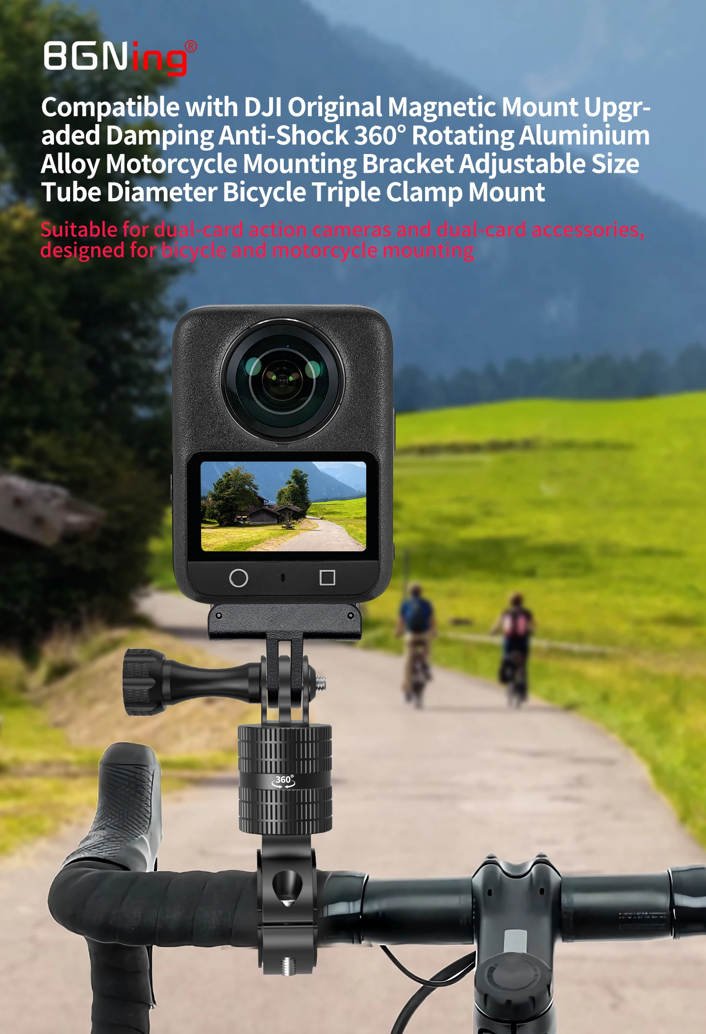 Motorrad Kamera Halterung Aluminium Fahrrad Lenker Klemme Magnetische Für DJI Osmo 360 Action 5 Pro 4 3 2 GoPro Insta360 Halterung – Detail 8
