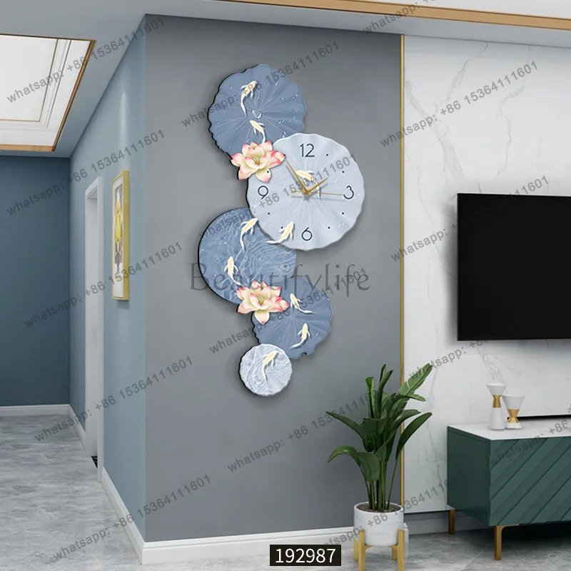 Luxury Creative Wall Clock Light Artwork Modern Minimalist Silent Wall Clock for Living Room Dining Room Easy Installation Decor