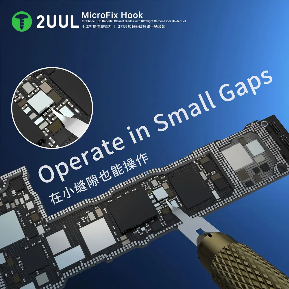 Imagem -04 - Telefone Pcb Underfill Caneta Limpa com Lâminas para Placa-mãe ic Raspagem Cola Desmontar Ferramentas de Reparo de Remoção de Chip 2uul Da12