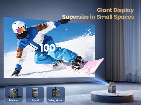 Wimius P61 Tragbarer 4K-Projektor Offizieller Netflix 1600ANSI Autofokus Full HD 1080p WIFI 6 BT5.2 Dolby-Projektor für Heimkino – Detail 10