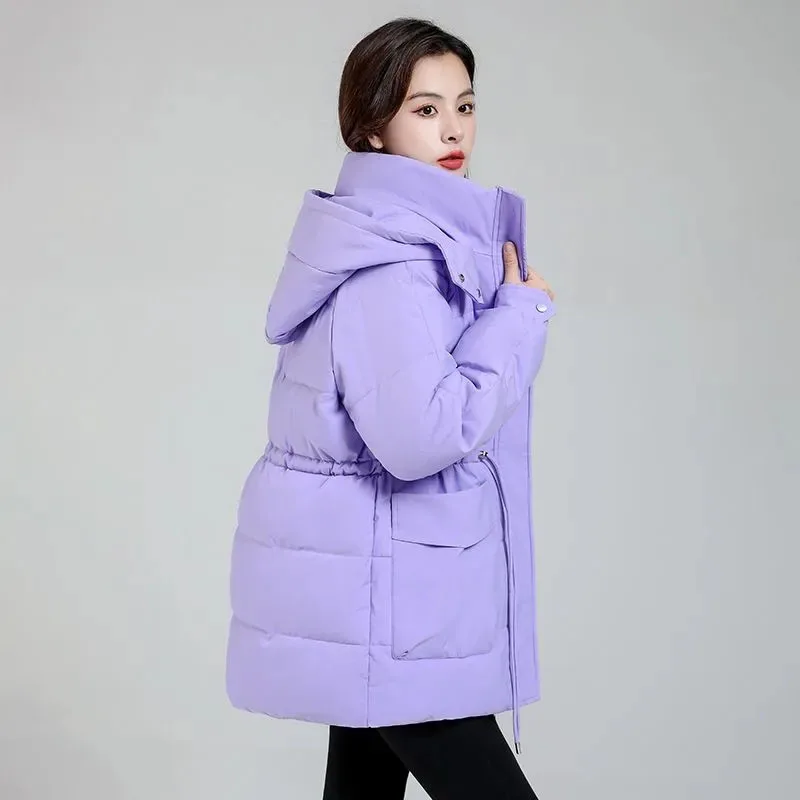 

New Women's Cotton Coat Winter Jacket Thickened Warm Down Cotton Jackets Female Long Hooded Parker Overcoat Parsnip Outerwear