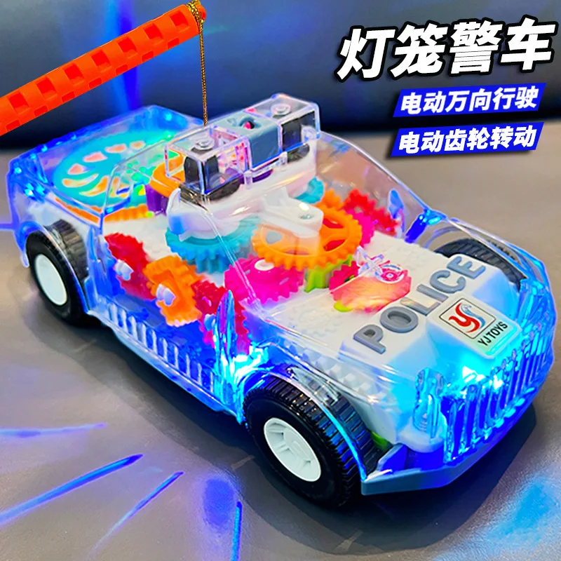 تضيء لعبة سيارة تروس شفافة مع موسيقى ضوء LED ألعاب تعليمية مبكرة عثرة والذهاب لعبة سيارة لعبة مضيئة للأطفال B433