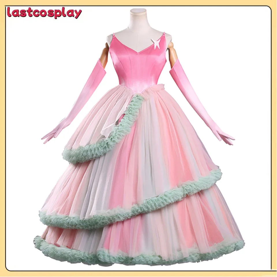 

Fantasia Glinda Cosplay Costume Movie Wicked Disguise Dress Gloves Outfits for Women Girls Stage Halloween Carnival Party Suit