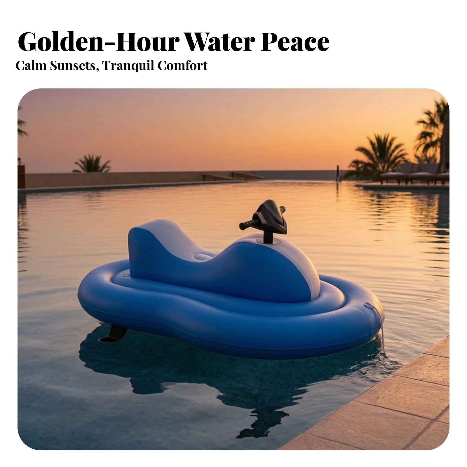 Inflatable Motorized Pool Lounge Waterproof Motorized Pool Lounge Heavy Duty Lightweight for Adults, Lake, Summer Trips