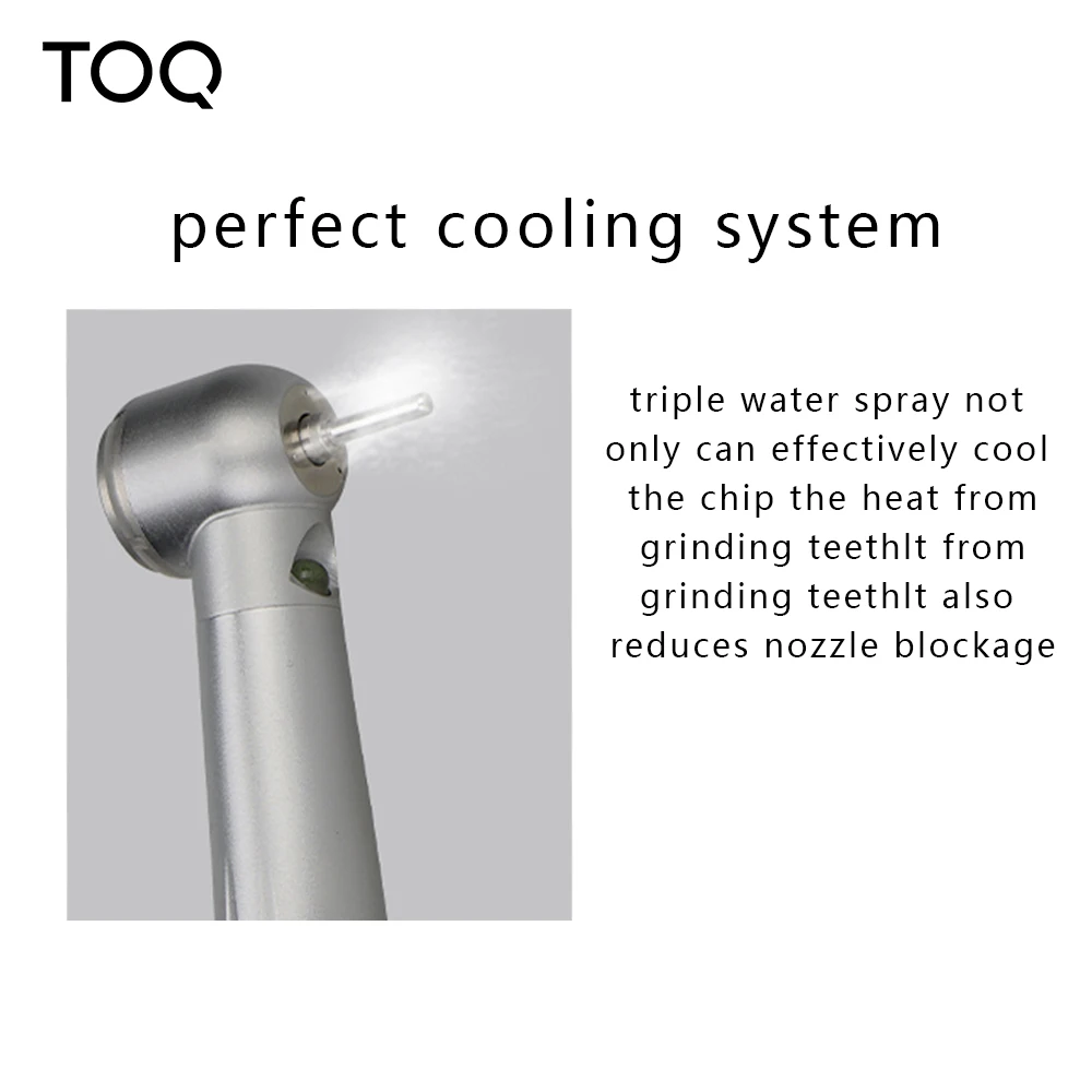 Dental LED High Speed Handpiece Torque Head Air Turbine E-Generator Ceramic Bearing Dentist Tips Triple Water Spray 2/4 Hole