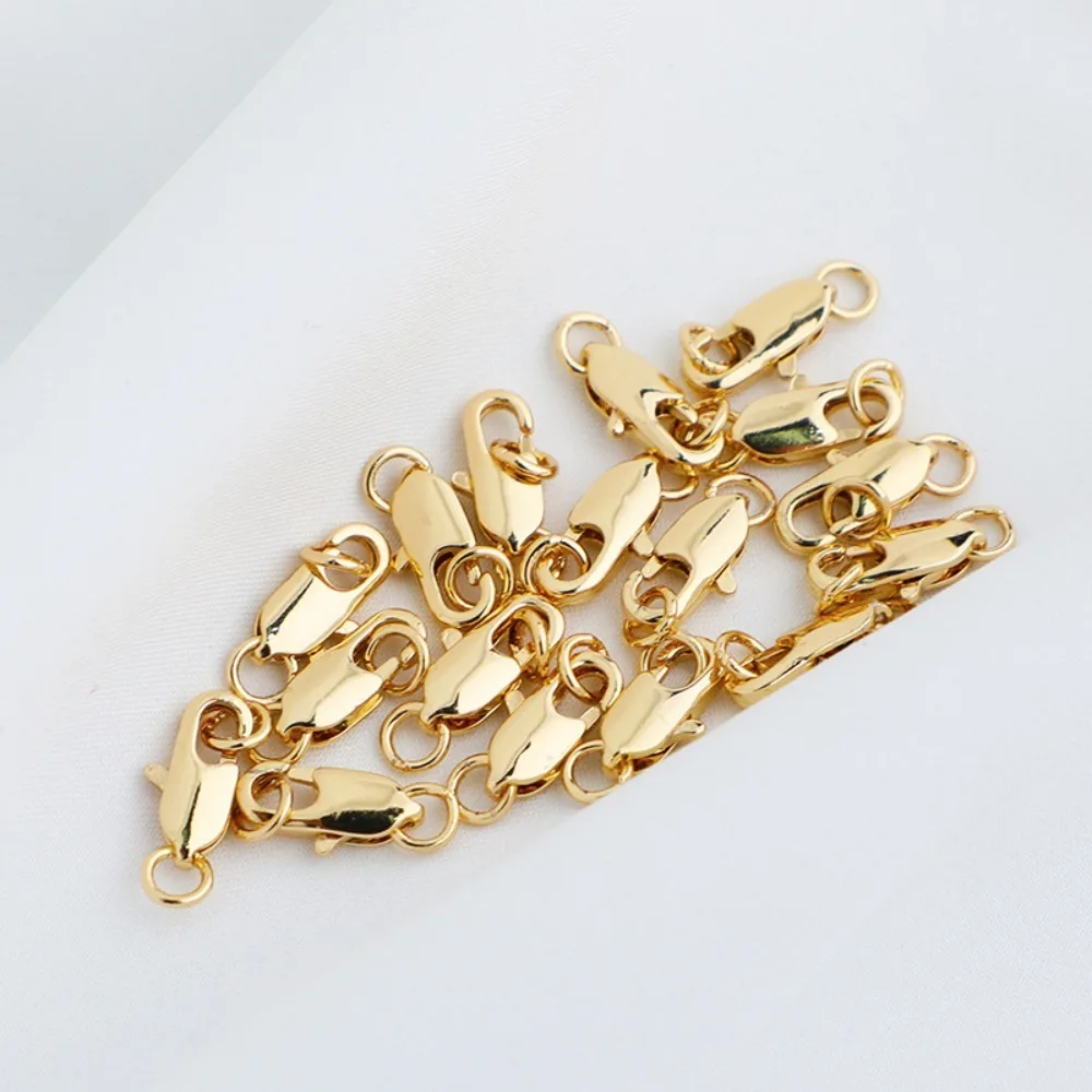 Jump Ring Lobster Clasp Hook Gold Bracelet Necklace Spring Buckle DIY Craft Accessory Goldfish Tail Buckle