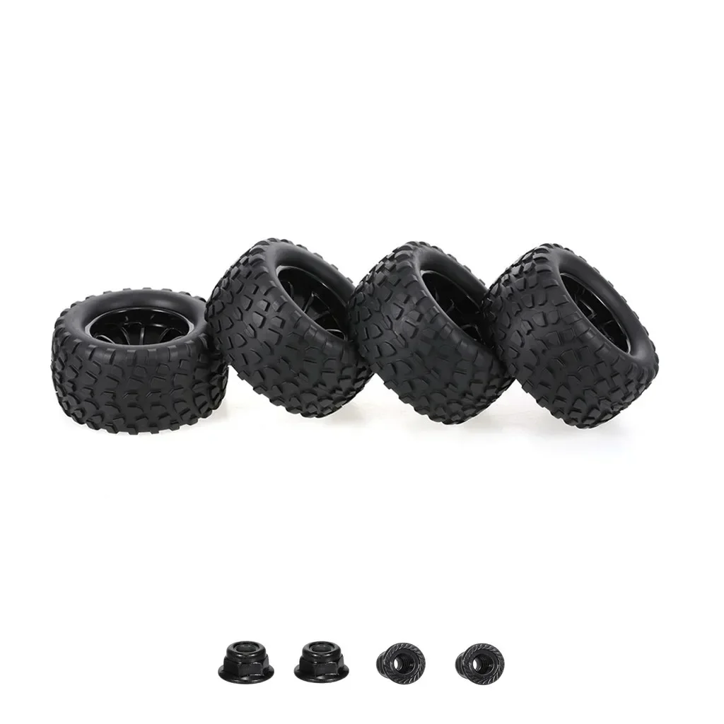 4szt 125mm Gumowe opony i felgi 1/10 RC Monster Truck 12mm Hex z nylonowymi nakrętkami zabezpieczającymi 4mm do Trxs Himoto HSP HPI Redcat