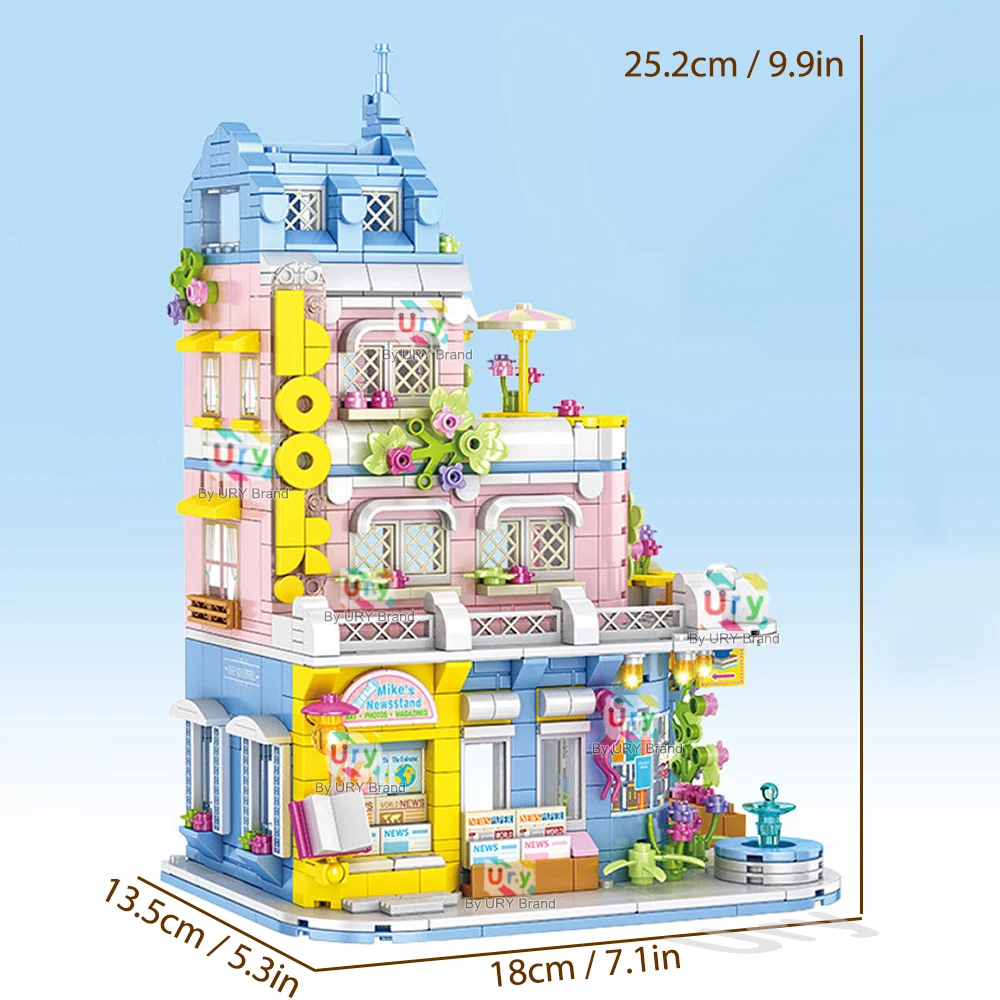 City Street View série amis maison boutique magasin de livres bibliothèque rétro bricolage jouets Architecture MOC blocs de construction pour enfants fille cadeau