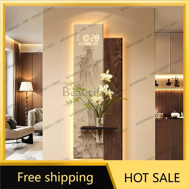 LJY Elegant Fashion Wooden Wall Clock Unique Upgrade Extra Large Digital Wall Clock Living Room Horloge Murale Home Decor Items