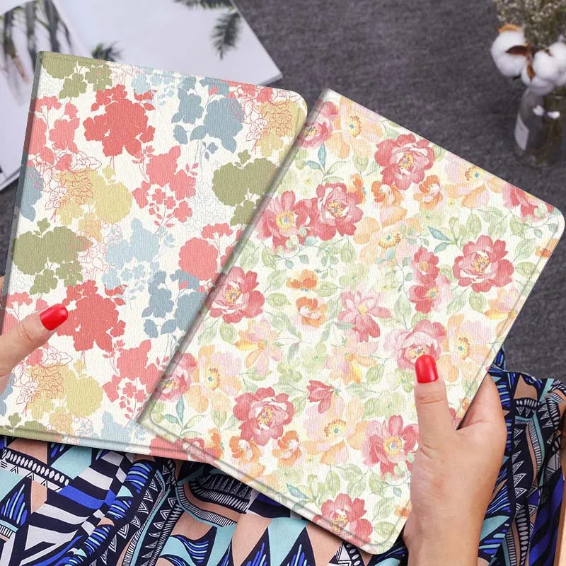 

Pink Floral Pattern Design Gift Tablet Case For Huawei Honor MatePad MediaPad Air 5 6 7 11 V6 V7 V8 V9 X9 X8 T10 T10s C5e T5