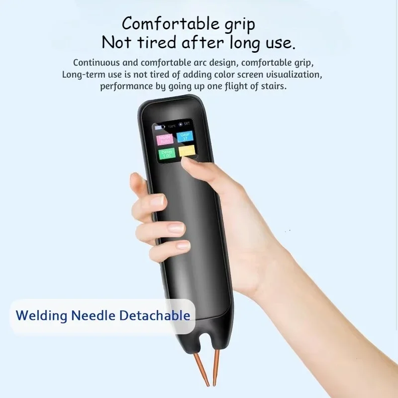 Máquina de solda a ponto ajustável de 99 velocidades com tela colorida e display digital para reparo e soldagem de telefone com bateria de lítio 18650