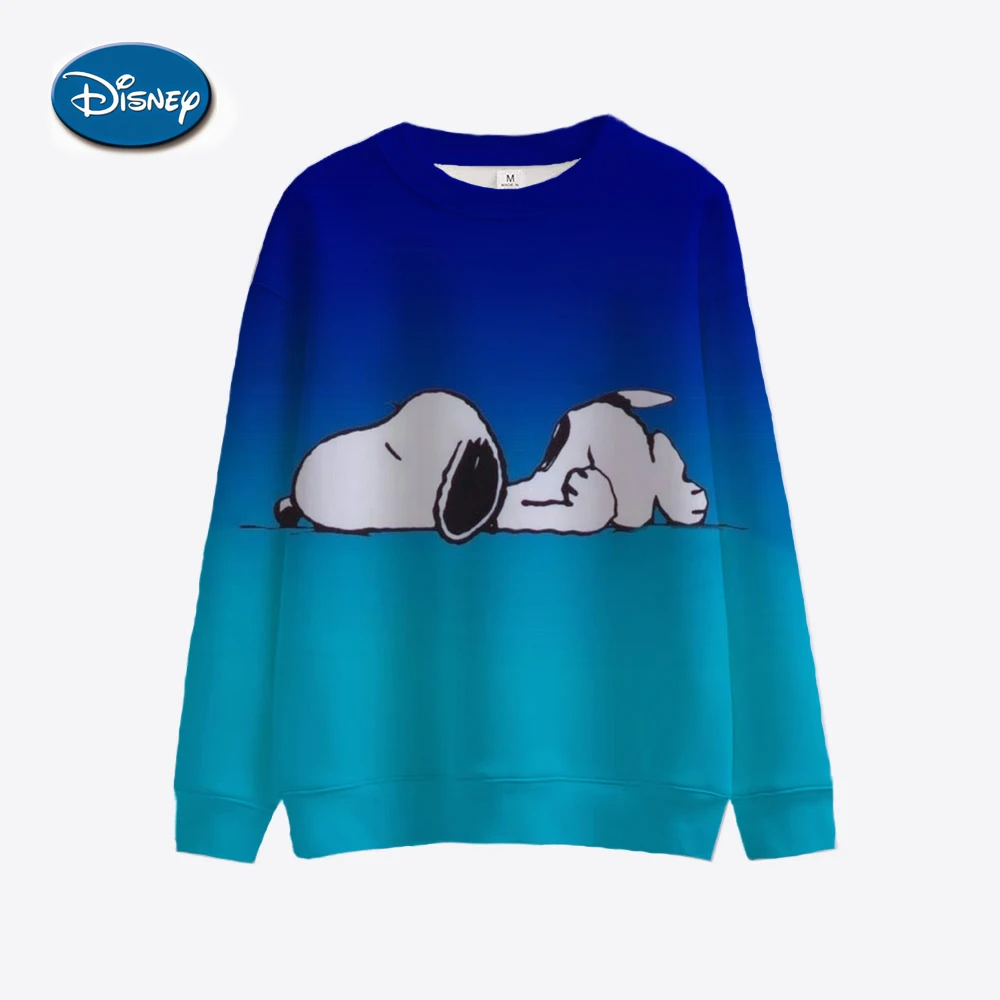 

Street Casual Womens Sweatshirt Snoopy cartoon Print Hoodies Loose Soft Pullovers Crewneck Fleece Clothes