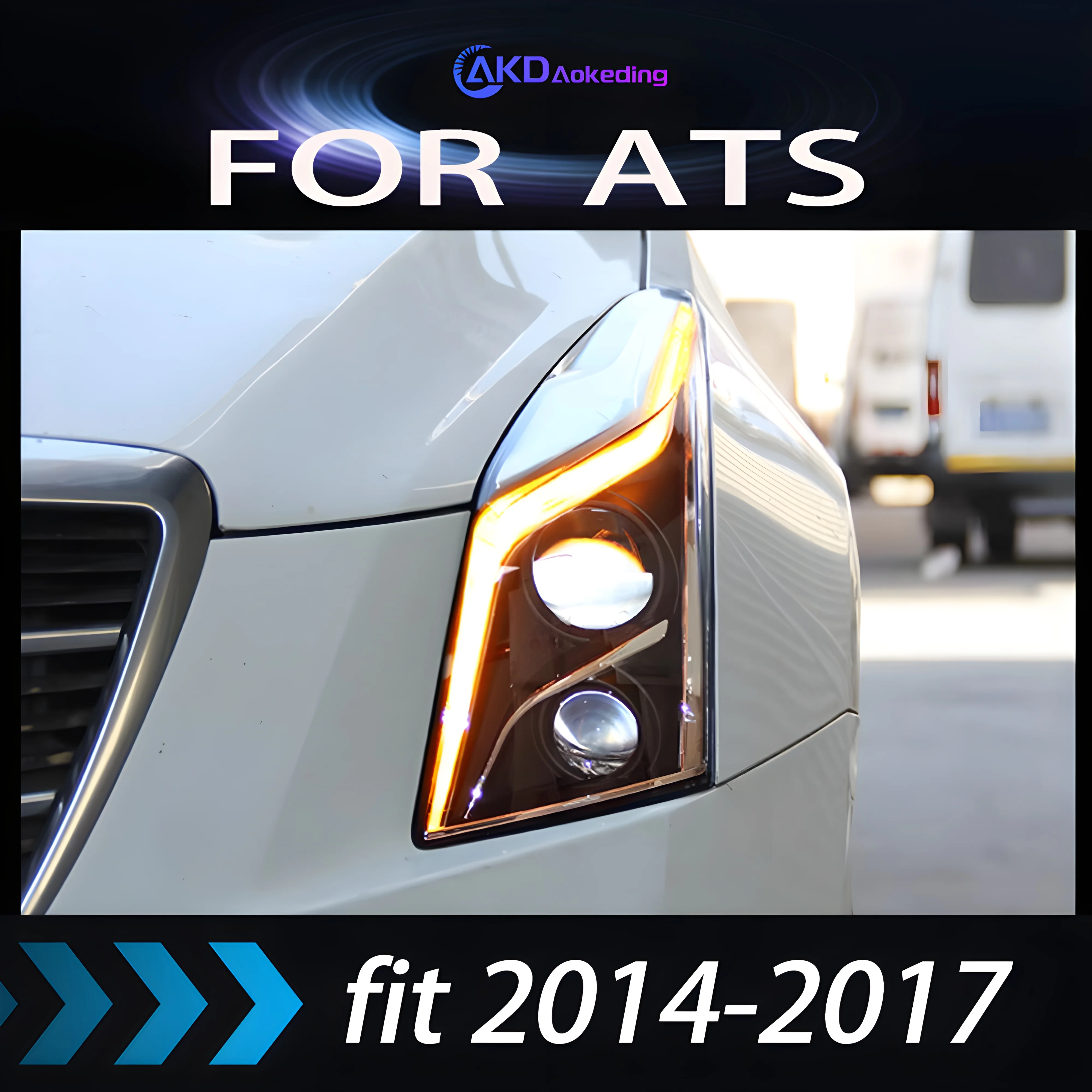 

Стайлинг автомобиля, фары для Cadillac ATS-L ATS L светодиодный, фары 2014-2017, фары головного света, дневные Фотоэлектрические линзы, автомобильные аксессуары