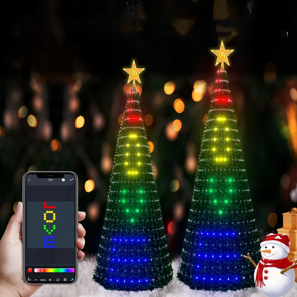 Upgrade 2.4m/94.5in Christmas Tree String Lights with Star 256LEDs String Lights with Smart APP Control & Remote Control