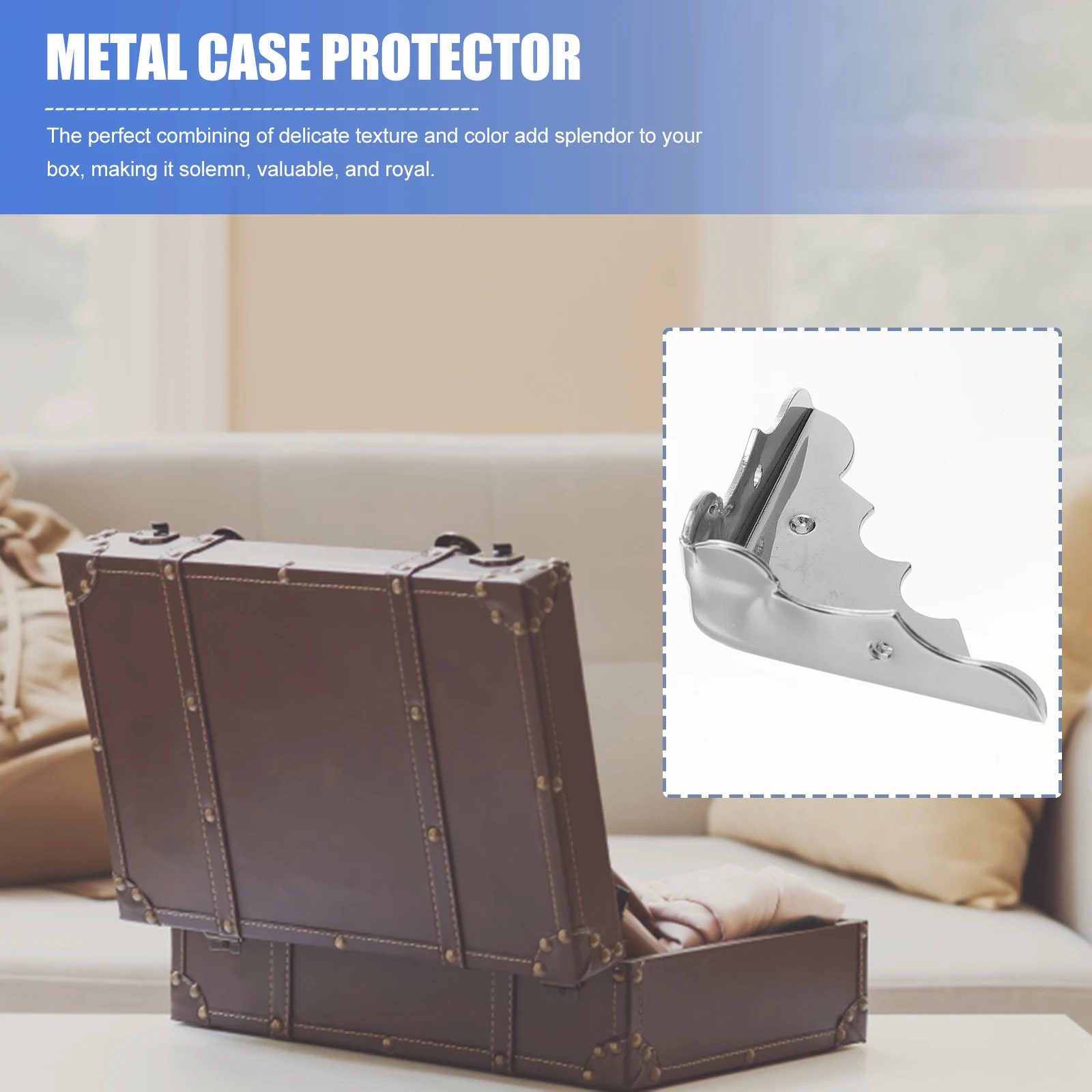 

4 pcs Metal Guitar Corner Protector Cover Replacement For Guitar Case Decorative Cover Silver Box Corner Protector For Jewelry