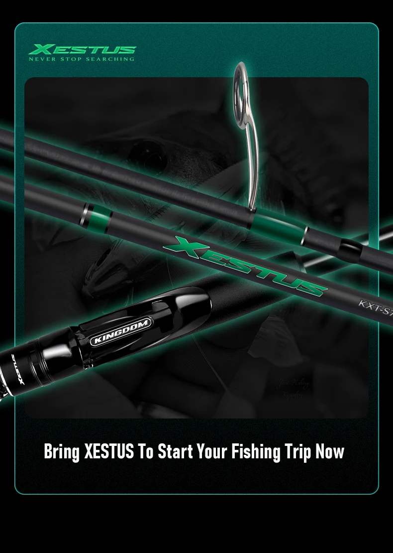 Kingdom Xestus Angelrute Spinning Casting 5 Abschnitte 2 m 2,1 m 2,16 m 2,28 m MF Action FUJI Carbon Rollenhalter Reise Angelruten – Detail 10
