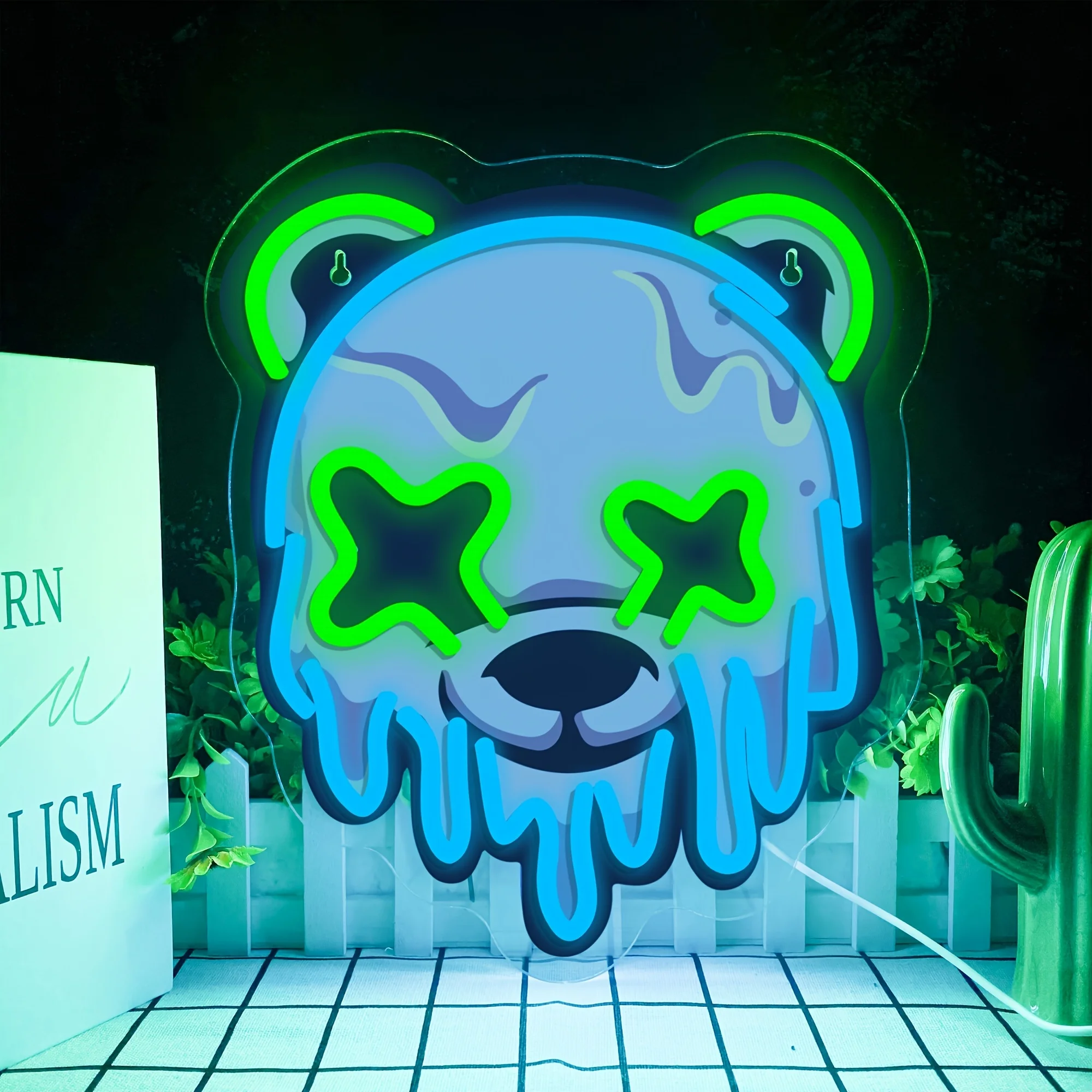 

Ice Bear Neon Sign USB Dimmable LED Neon Light Wall Art Decoration for Gameroom Bedroom Livingroom Bar Party Birthday Gifts