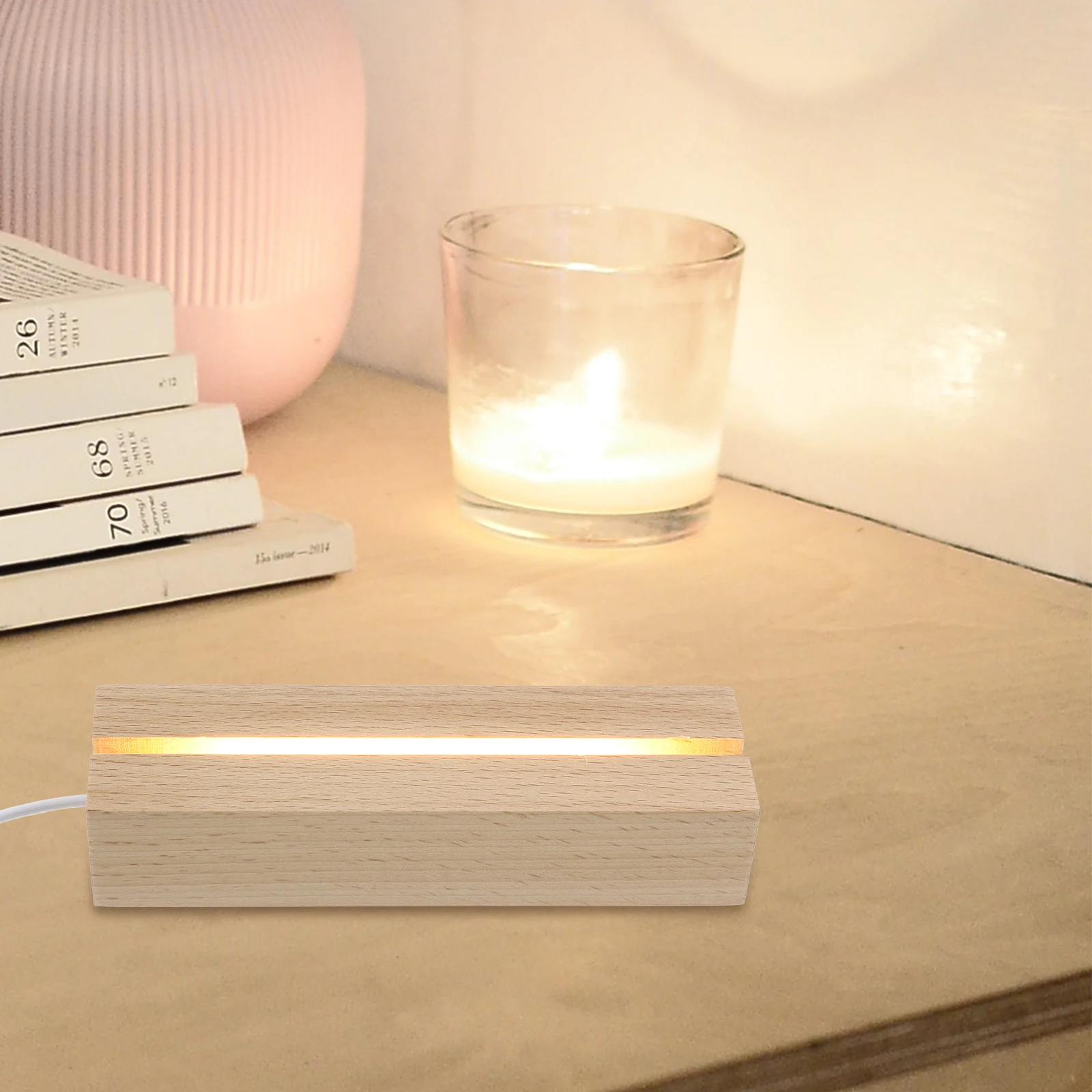 

Деревянная подставка для светодиодной лампы с питанием от USB для акриловых досок, домашний декор, светильник для дома, светящийся держатель для дисплеев