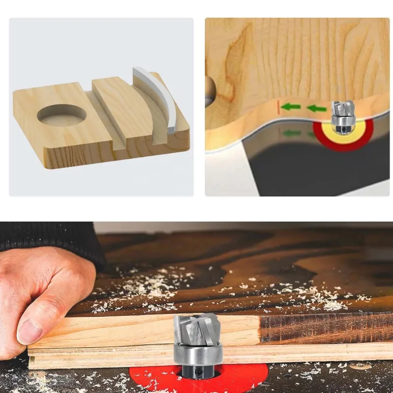 1/4" 1/2" Schaft Top Lager Ultra-Performance Kompression Flush Trim Vollhartmetall CNC Router Bit -