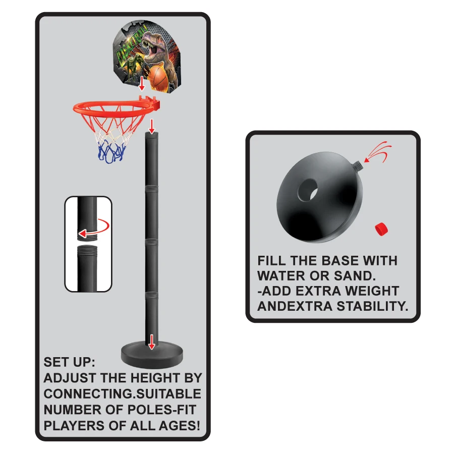 Kids Basketball Hoop Set Safety Funny Game 93cm 36" Stand Rack for Kid Baby Outdoor Indoor Ball Sport Home Exercise Children Toy