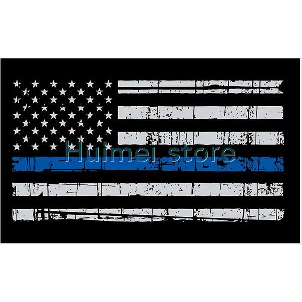 Custom 2X3FT 90x150cm USA AMERICAN Flag With BLUE LINE outdoor and indoor Banner