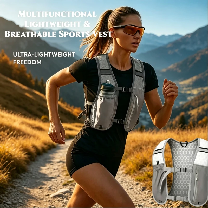 Biking// Running Storage Vest Backpack /Lightweight Running Vest Reflective Hydration Water Chest Pack Phone Storage Pocket 2027