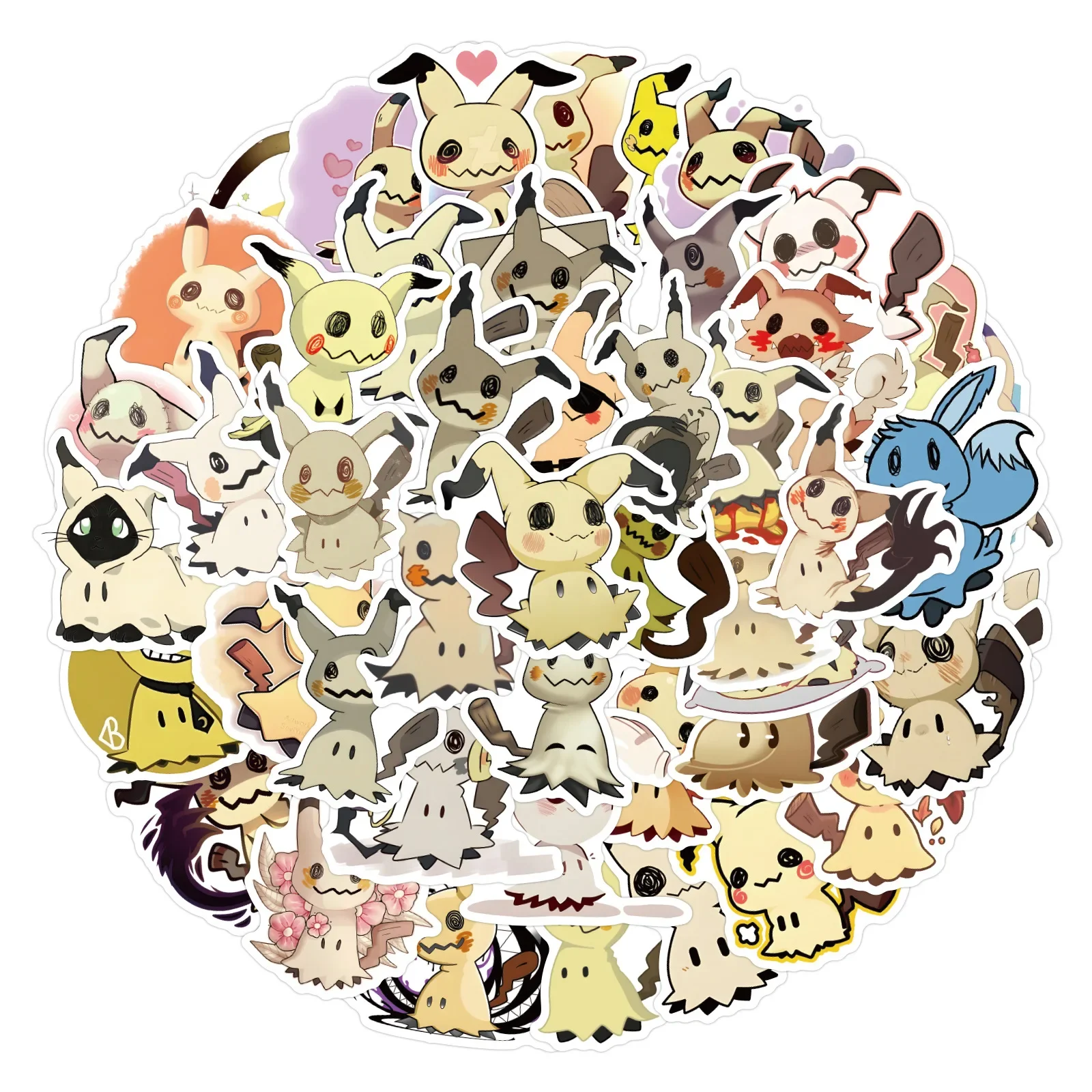 55 pièces Pokemon Mimikyu autocollants Graffiti bricolage ornement voiture vélo téléphone planche à roulettes tasse main tente autocollants imperméables jouets cadeaux