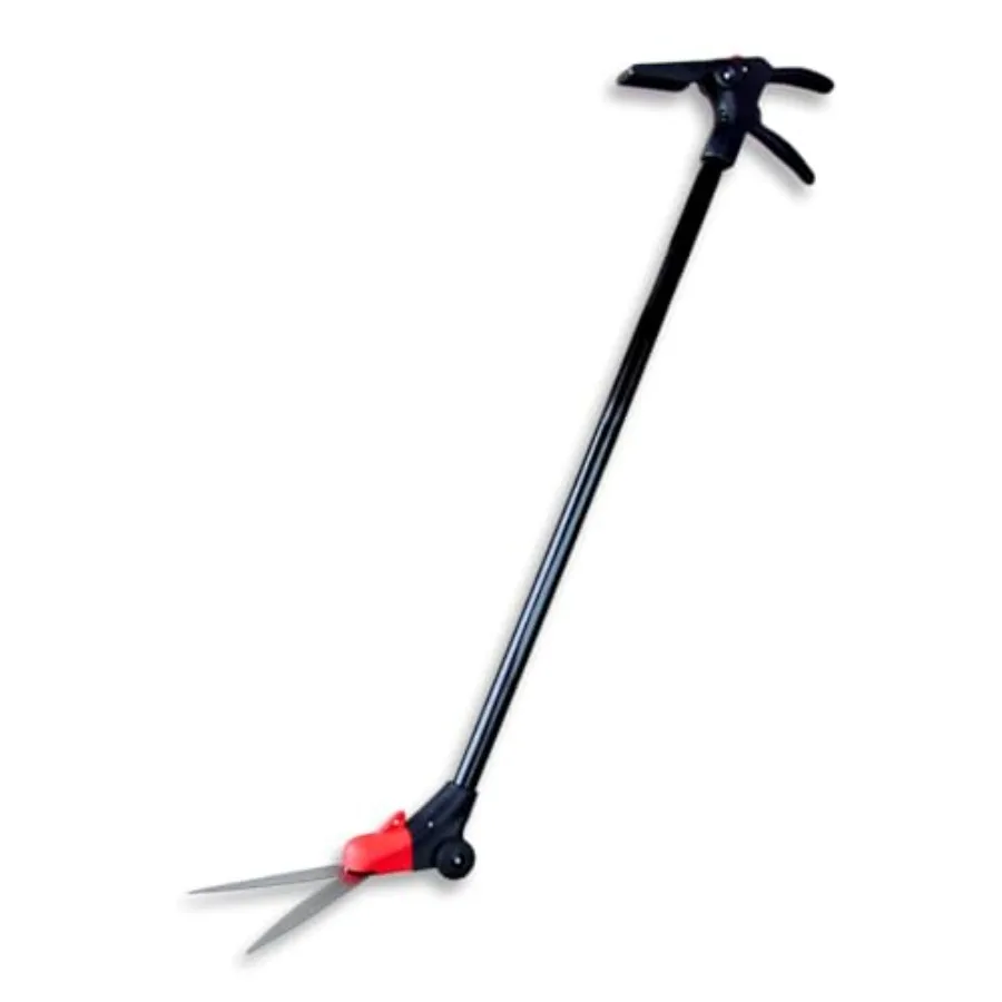 

Садовые ножницы для травы GS01A с длинной ручкой и колесной опорой 180 ° Лезвия для газонокосилки с поворотным механизмом, из термообработанной стали SK5, хромированные, 38 дюймов