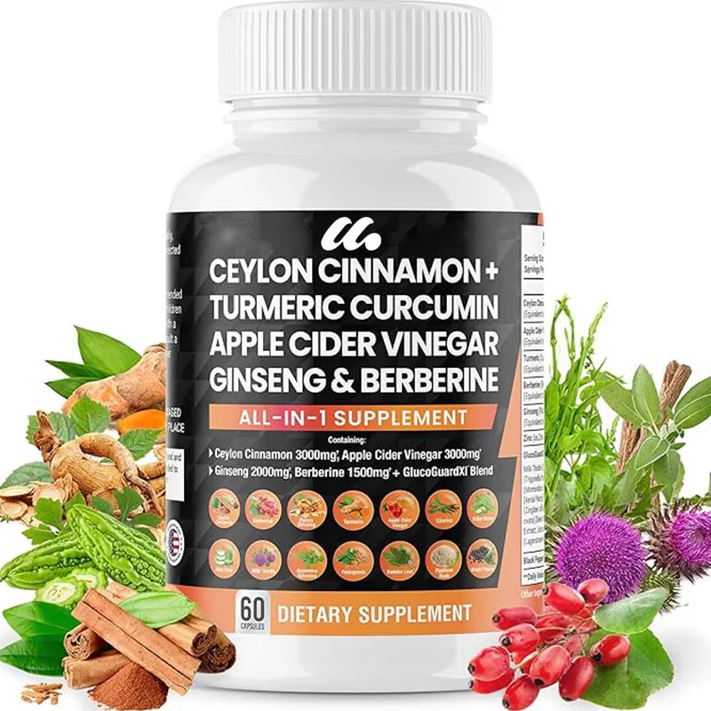 Ceylon cinnamon,apple cider vinegar,turmeric, ginseng, aspartic acid, bitter melon, Gymnema, milk thistle, fenugreek, vegetarian