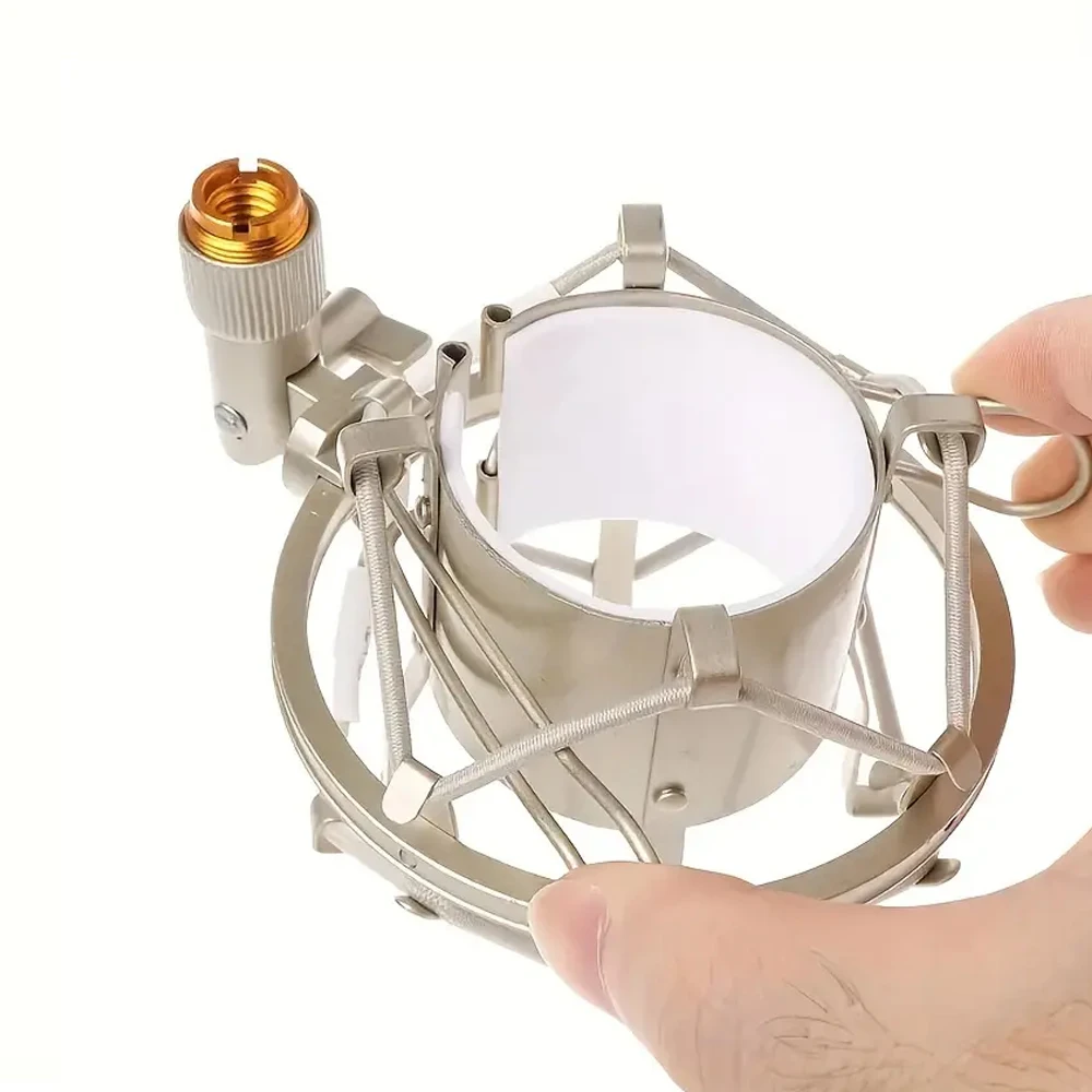 Picture 4: Universal Metal Microphone Shock Mount Mic Anti Vibration Holder Mount Fit For 44-45mm Diameter Condenser Mic