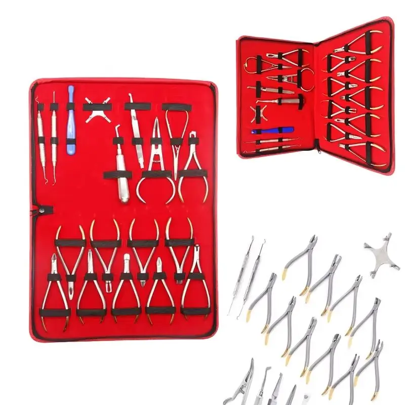 

Set Dentist Orthodontic Tools Kit Orthodontic Pliers Forming Pliers Archwire Orthodontic Set