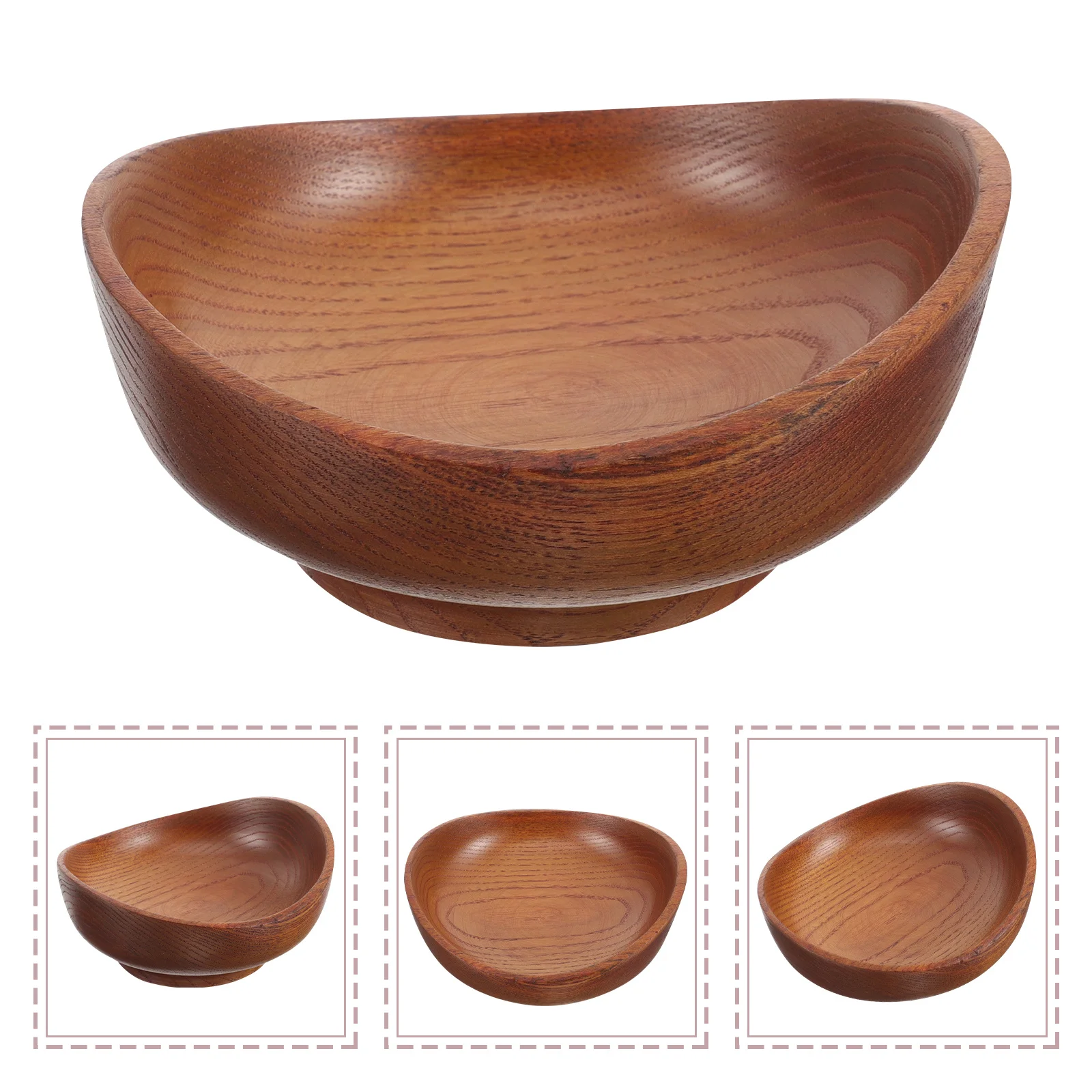 

Rustic Wooden Bowl Acid Jujube Wood Salad Soup Noodles Fruit Serving Bowl Heat Resistant Smooth Texture