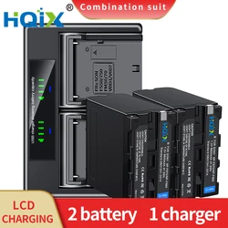 HQIX for Sony HXR-MC2500 NX200 NEX-EA50CH FS700RH NX3 DCR-TRV620 VX2200E DSC-CD250 AX1E Camera NP-F960 F970 Dual Charger Battery