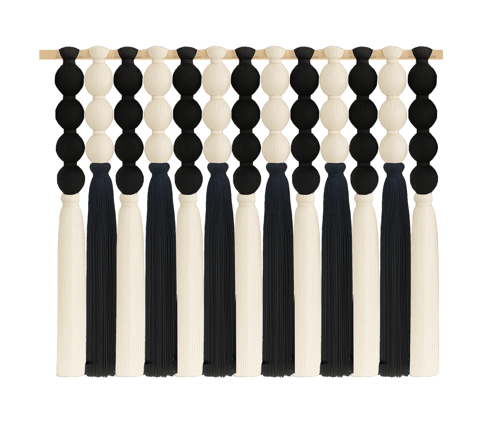#￥Bohemian Style Handmade Cotton Wall Hanging Macrame New Craftsmanship Black White Simple Fashionable Birthday Anniversary Home