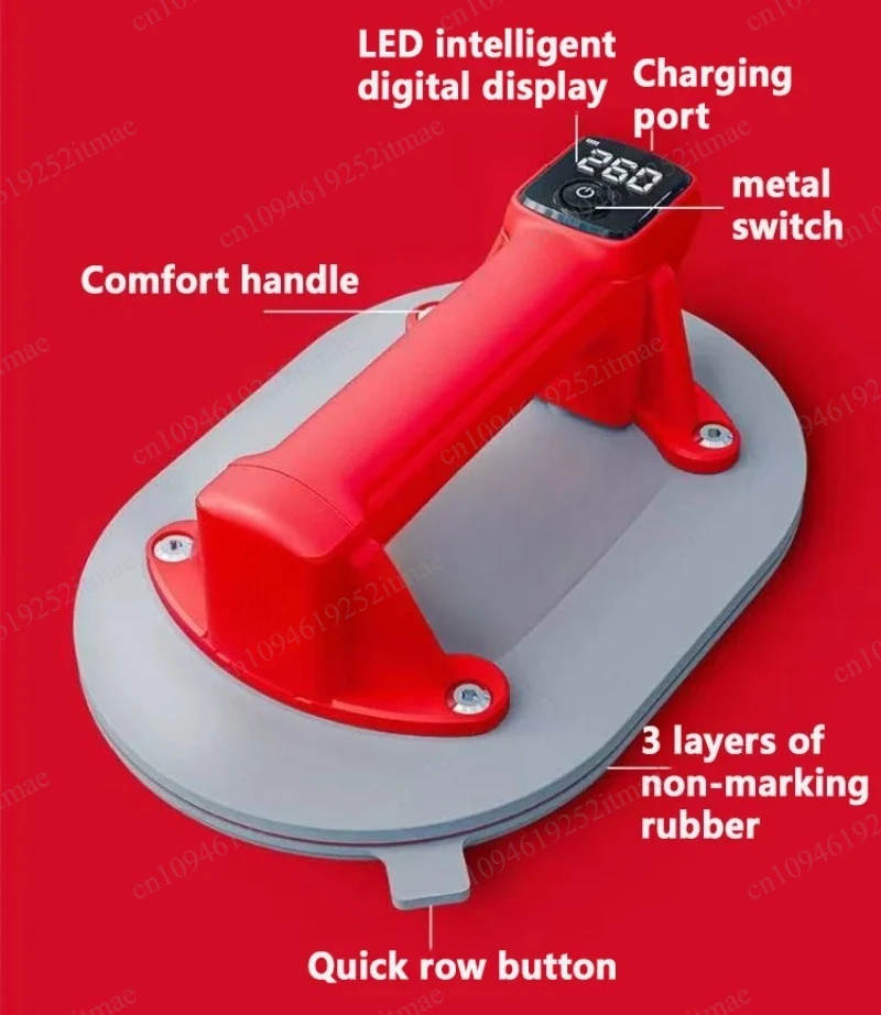 260kg Electric Vacuum Suction Cup with Air Pump, Auto Air Replenishment Heavy Duty Lifter for Tile & Glass Handling