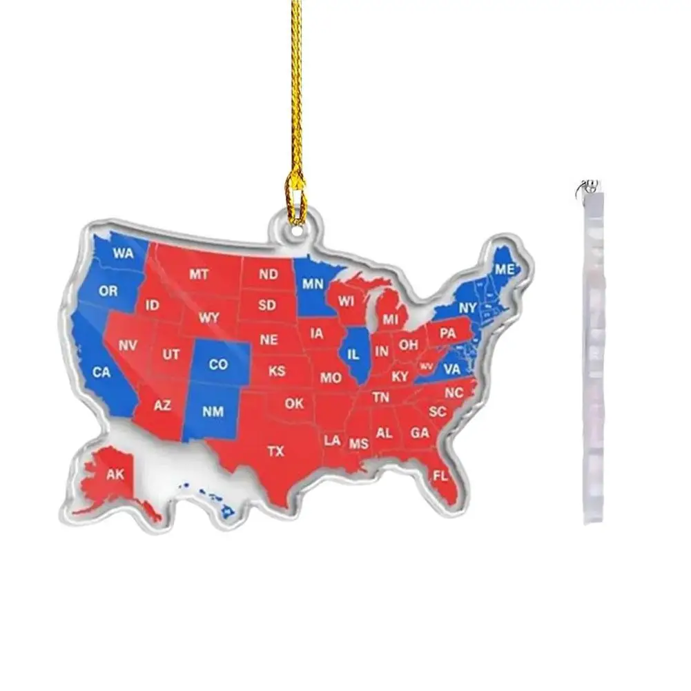 Election Map Christmas Ornament Presidential Election Map President Won Again Election Ornament Christmas Holiday Ornaments 2024