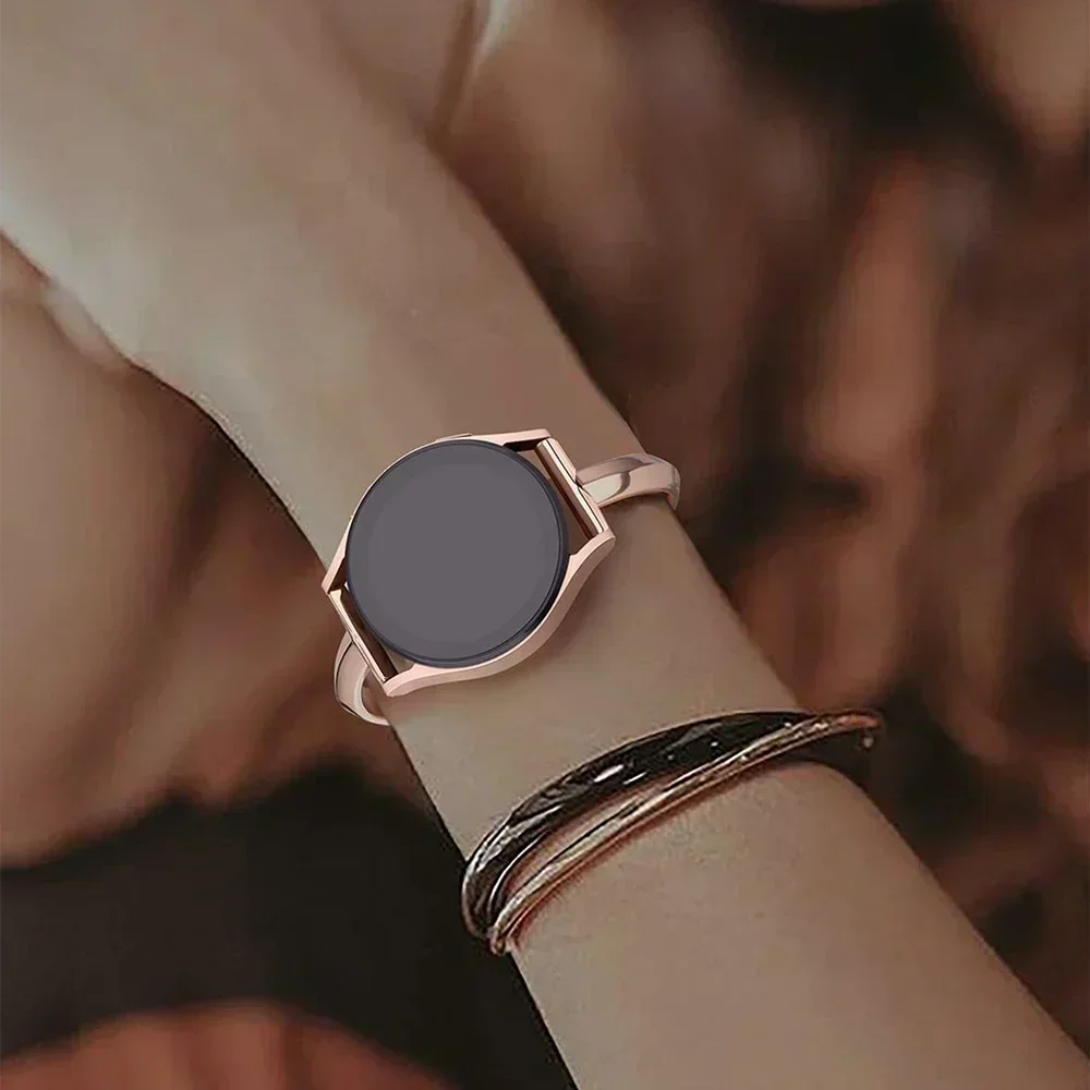 女性用メタルチェーンストラップ,スリムなジュエリー,Samsung Galaxy Watch 4,5,6,7,40mm, 44mm,クラシック,アクティブ2,20mm