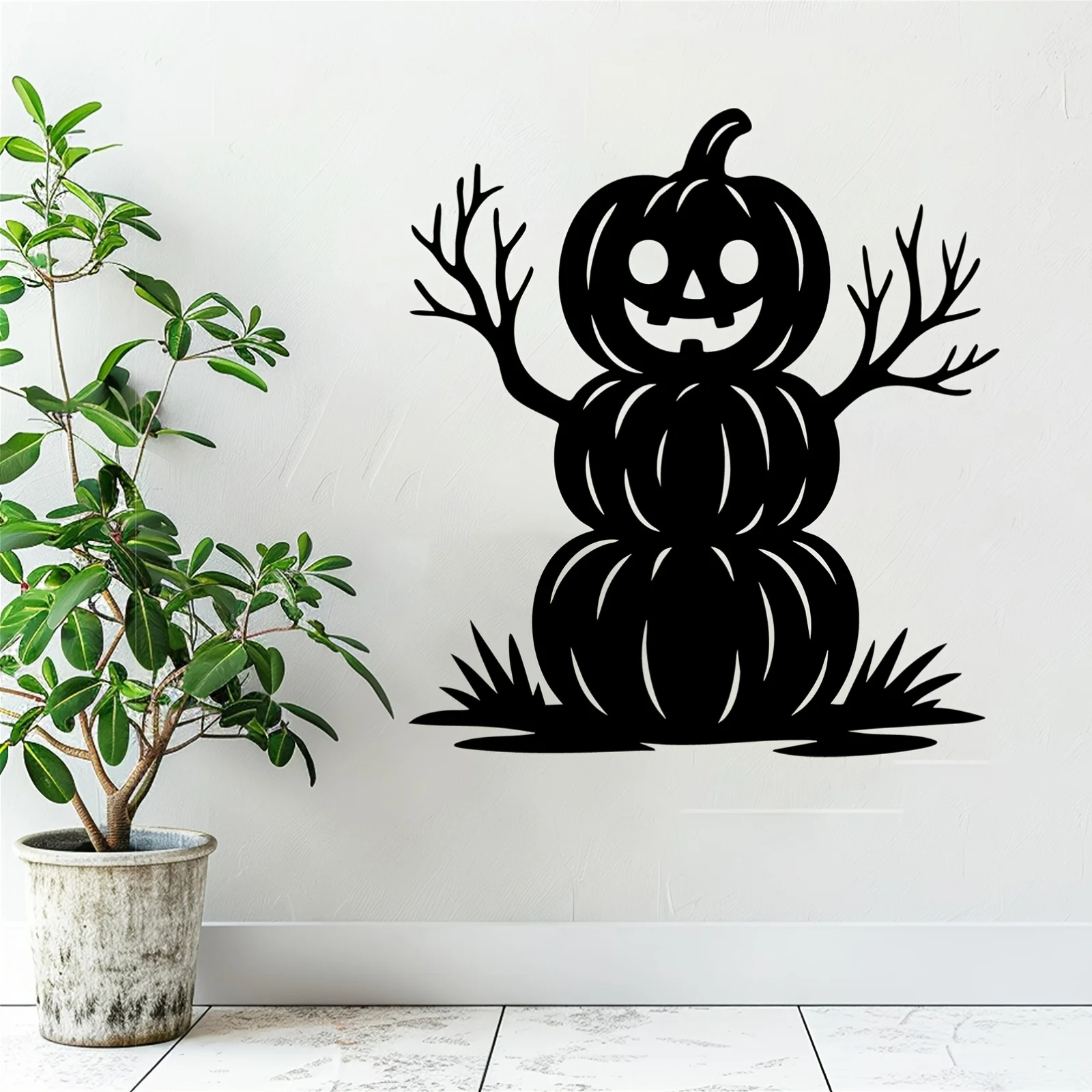 Rustic Iron Pumpkin Wall Art Fall Harvest Decor Weatherproof Outdoor Garden Porch Farmhouse Patio Hanging Ornament