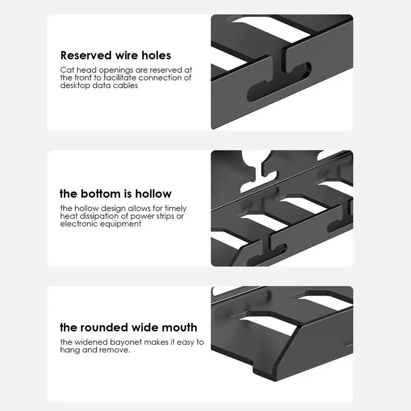 Under Desk Cable Management Tray Wire Management No Drill, Cable Tray with Clamp for Desk Wire Management, Computer Cable Rack