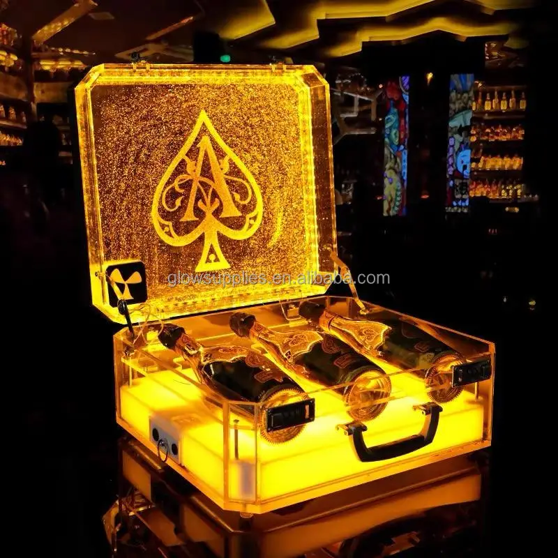 

Nightclub Vip Table Service LED US Dollar 100 Suitcase Currency Bill Carrier Box Lighted Banknote Briefcase Bottle Presenter