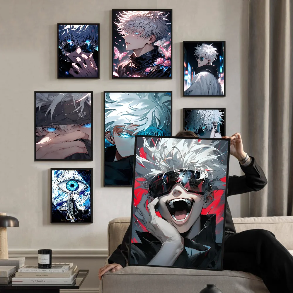 Satoru Gojo Jujutsu Kaisen Good Quality Prints and Posters Waterproof Paper Sticker Coffee House Bar Posters Wall Stickers